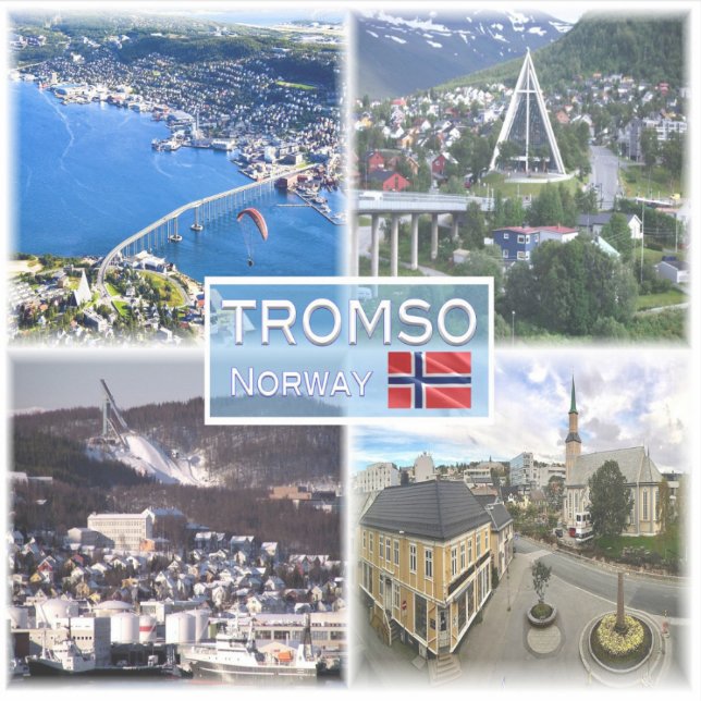 NO Tromso - Aerial View - Artic Cathedral - Sticker (Front)