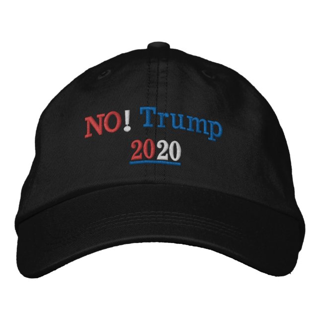 No! Trump 2020 Embroidered Baseball Hat (Front)