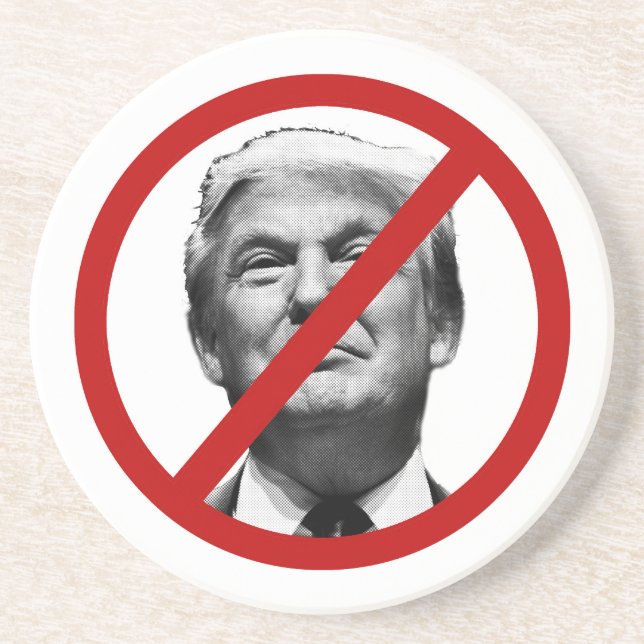 No Trump International Sign Sandstone Coaster (Front)