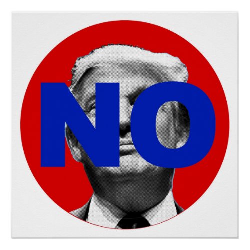 No Trump red and blue Poster