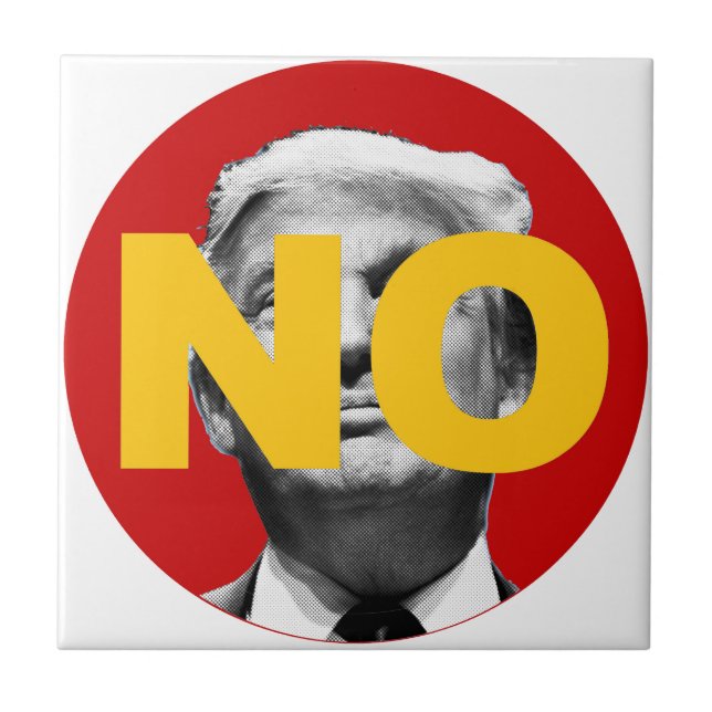 No Trump (Red and Yellow) Ceramic Tile (Front)