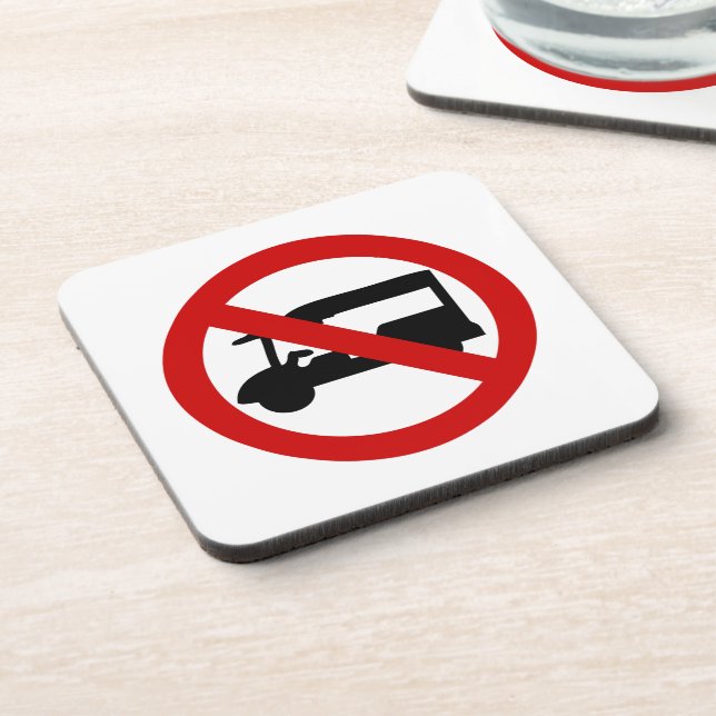 NO Tuk-Tuk TAXI ⚠ Thai Road Sign ⚠ Beverage Coaster (Left Side)