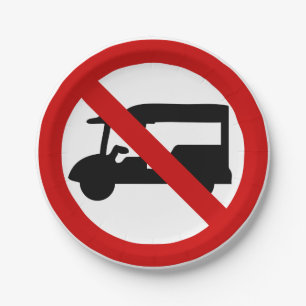 NO Tuk-Tuk TAXI ⚠ Thai Road Sign ⚠ Paper Plates