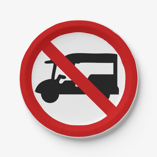 NO Tuk-Tuk TAXI ⚠ Thai Road Sign ⚠ Paper Plates (Front)