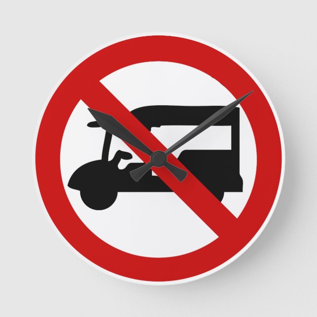 NO Tuk-Tuk TAXI ⚠ Thai Road Sign ⚠ Round Clock (Front)