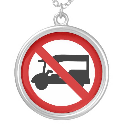 NO Tuk_Tuk TAXI  Thai Road Sign  Silver Plated Necklace