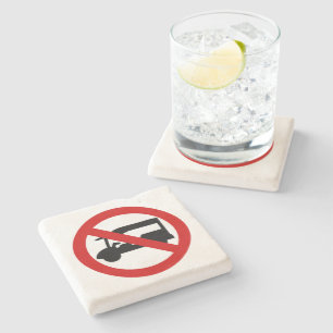 NO Tuk-Tuk TAXI ⚠ Thai Road Sign ⚠ Stone Coaster