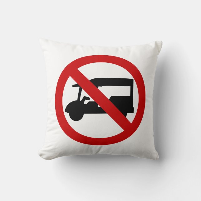 NO Tuk-Tuk TAXI ⚠ Thai Road Sign ⚠ Throw Pillow (Front)