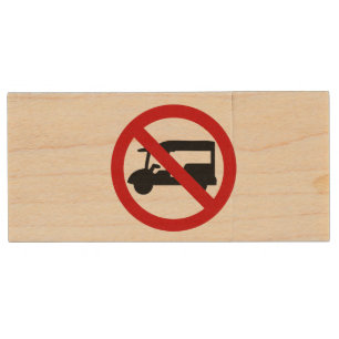 NO Tuk-Tuk TAXI ⚠ Thai Road Sign ⚠ Wood Flash Drive