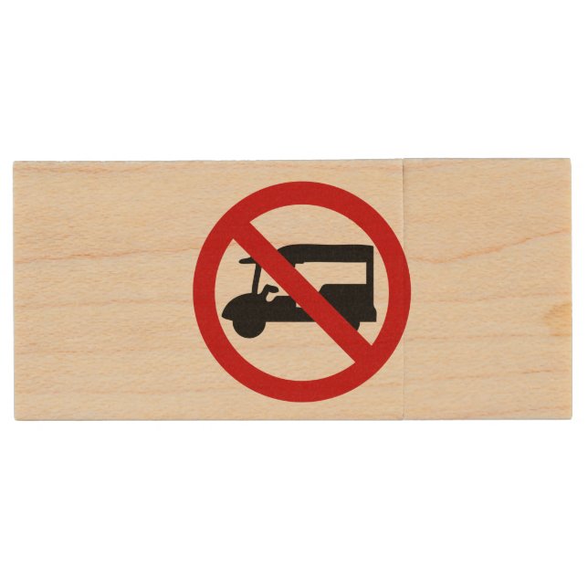 NO Tuk-Tuk TAXI ⚠ Thai Road Sign ⚠ Wood Flash Drive (Front)