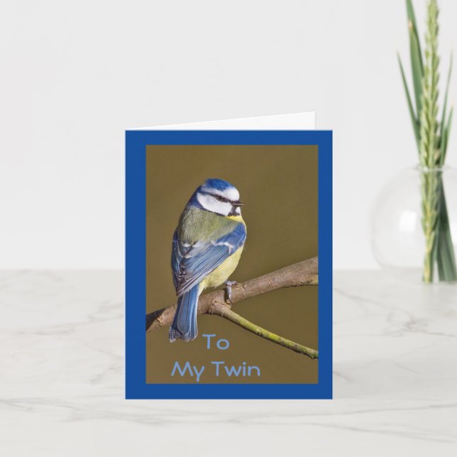 NO TWEET-A CARD-FOR MY TWIN'S BIRTHDAY CARD (Front)