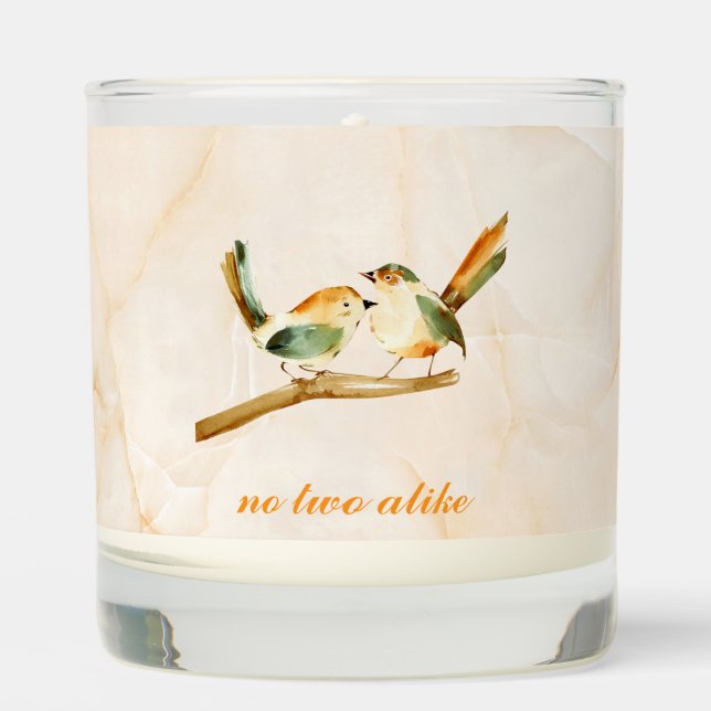 No Two Alike Twins Baby Shower Favor Scented Candle (Front)