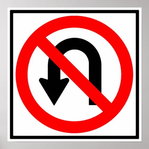 No U_Turn Highway Sign