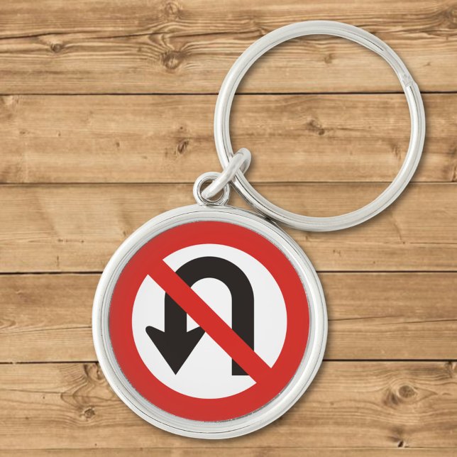 No U-Turn Sign Keychain (Creator Uploaded)
