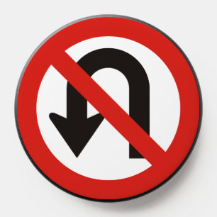 No U-Turn Sign PopSocket