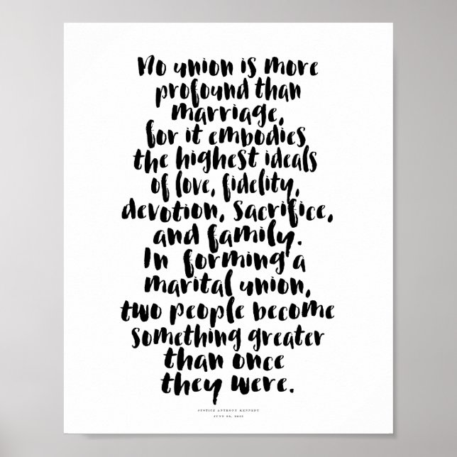 No Union is More Profound Love Marriage Quote Poster (Front)