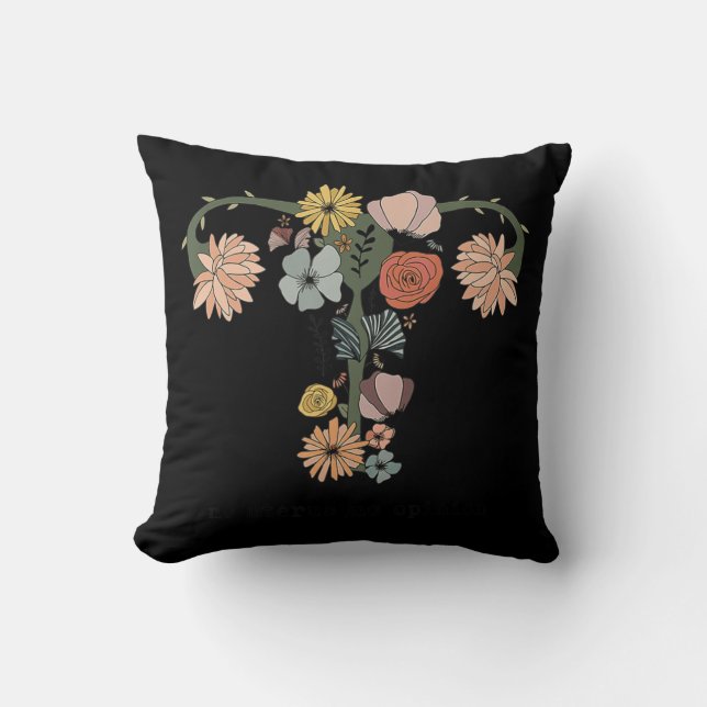 No Uterus No Opinion Feminist Pro Choice Women's R Throw Pillow (Front)