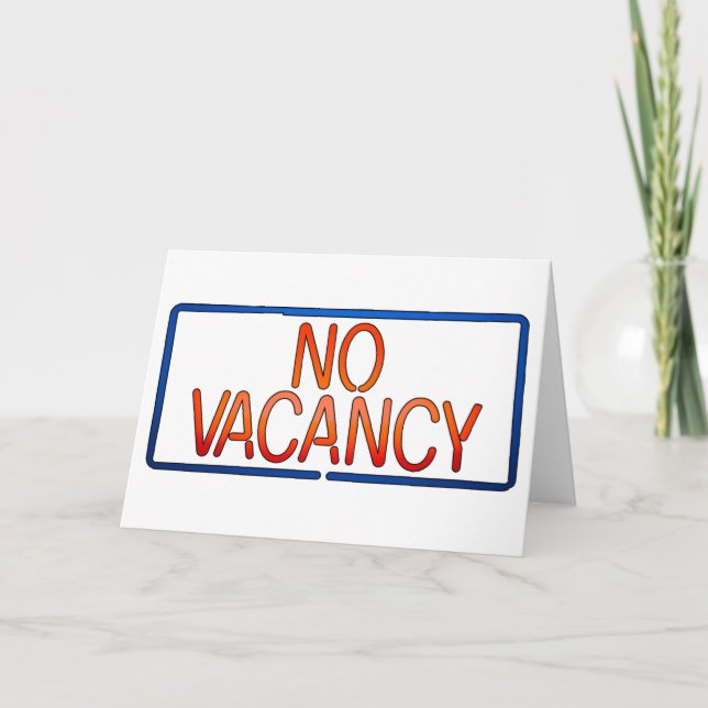 No Vacancy Sign Pregnancy and Relationship Status Announcement (Front)