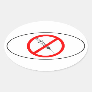 No Vaccines Oval Sticker