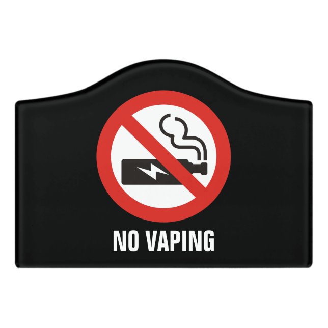 No Vaping Door Sign (Small Crest Front)