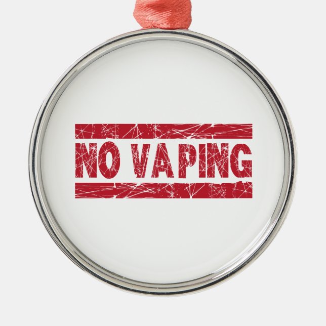 No Vaping Red Ink Stamp Metal Ornament (Front)