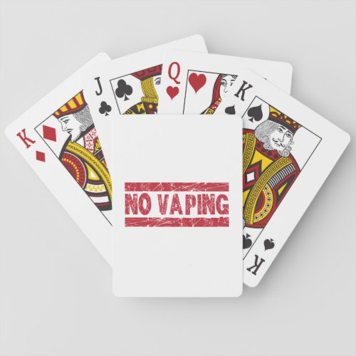 No Vaping Red Ink Stamp Poker Cards