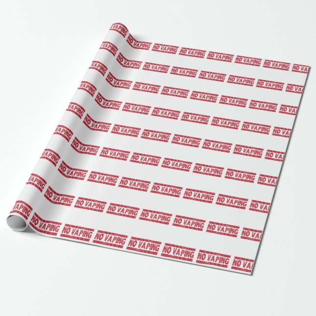 No Vaping Red Ink Stamp Wrapping Paper (Unrolled)