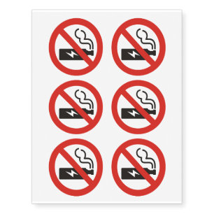 No Vaping Temporary Tattoos