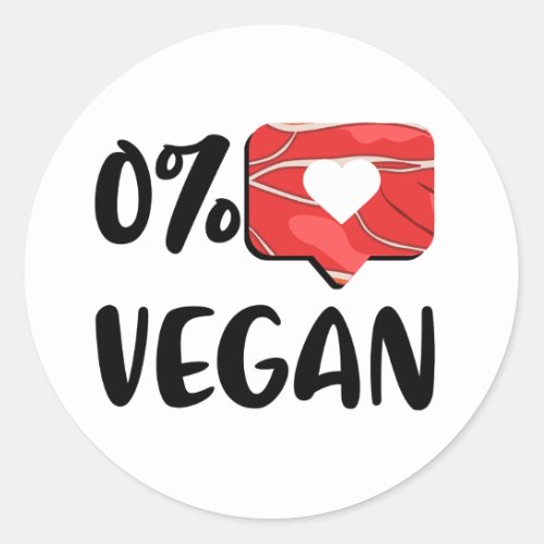No Vegan Classic Round Sticker