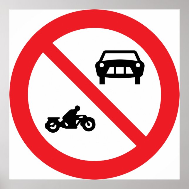 No Vehicles Road Sign (Front)