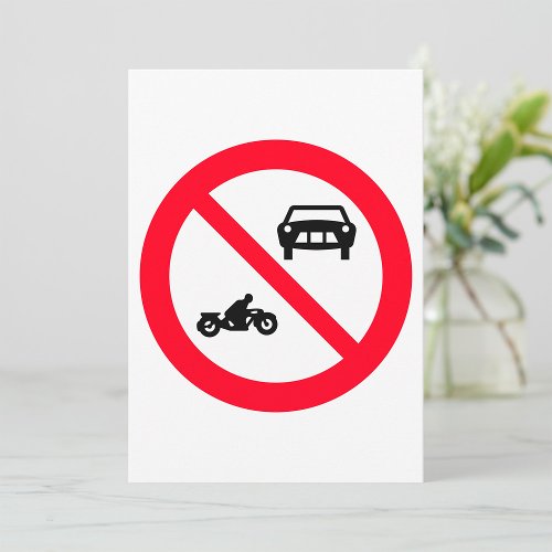 No Vehicles Road Sign Invitation