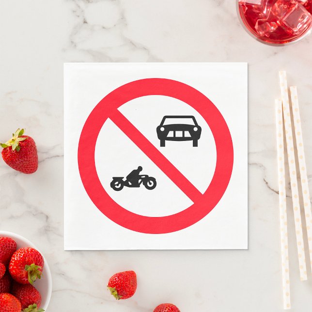 No Vehicles Road Sign Napkins (Creator Uploaded)