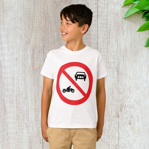 No Vehicles Road Sign T_Shirt