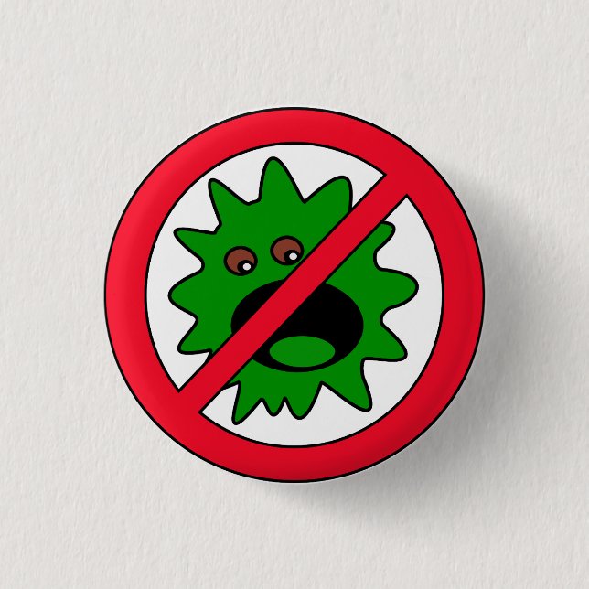 No Virus Allowed Button (Front)
