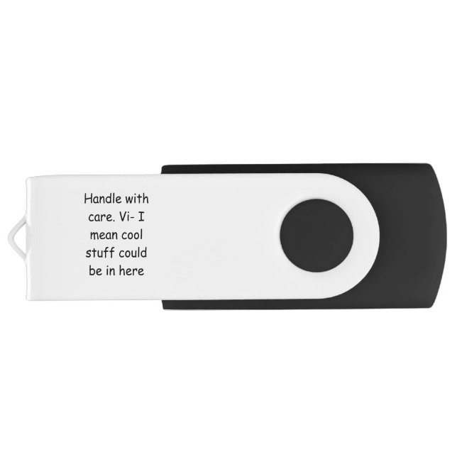 No Viruses Here USB Swivel Flash Drive (Back)