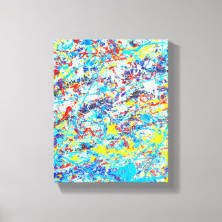 No Vision Required Colorful Abstract Splatter Canvas Print