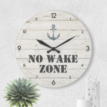 No Wake Zone Nautical Clock | Watercolor Anchor