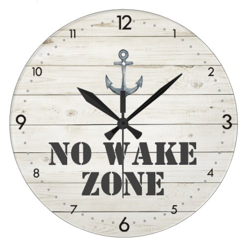 No Wake Zone Nautical Clock | Watercolor Anchor