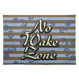 No Wake Zone Nautical Ship Anchors And Wheels Placemat