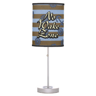 No Wake Zone Nautical Ship Anchors And Wheels Table Lamp