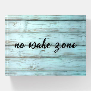 No Wake Zone On Retro Rustic Wood Paperweight