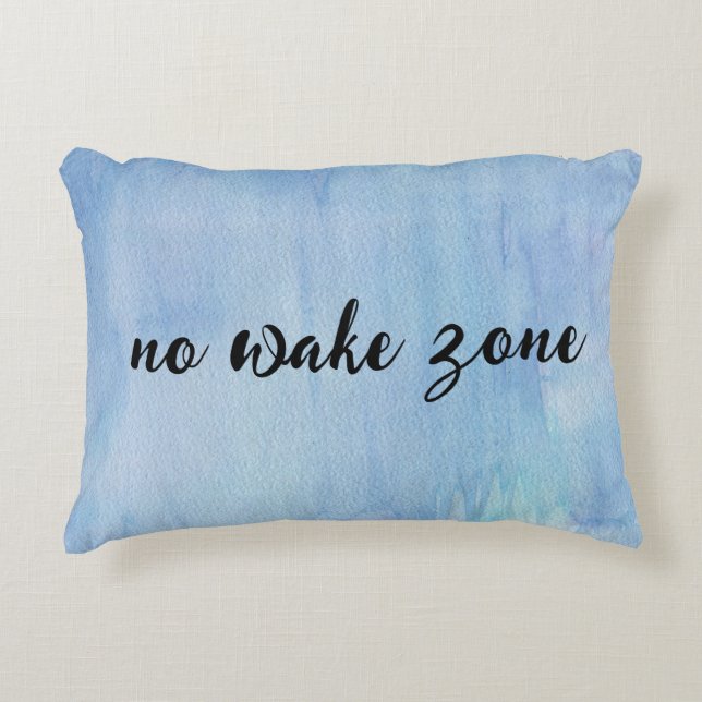 No Wake Zone On Watercolor Abstract Accent Pillow (Front)