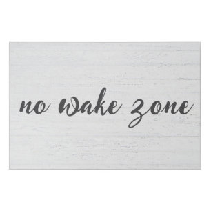 No Wake Zone Text On Wood Faux Canvas Print