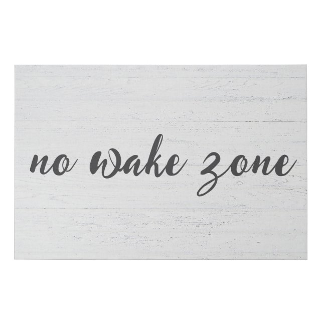 No Wake Zone Text On Wood Faux Canvas Print (Front)