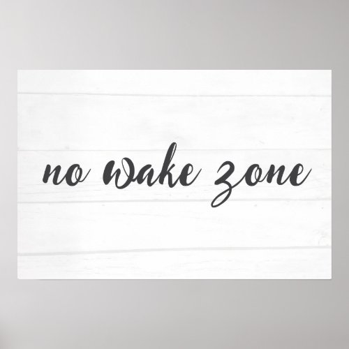 No Wake Zone Text On Wood Poster
