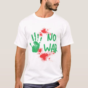 No War Anti-War Protest Handprint Design T-Shirt