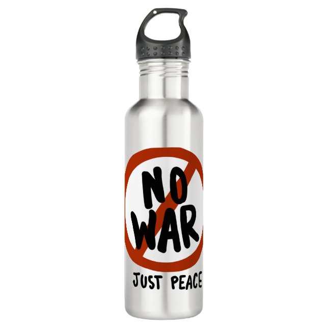 No War Just Peace Stainless Steel Water Bottle (Front)