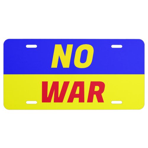 NO WAR License Plate