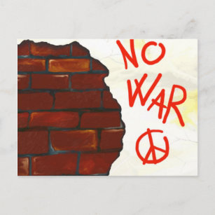 No war, mural painting. Digital illustration Postcard