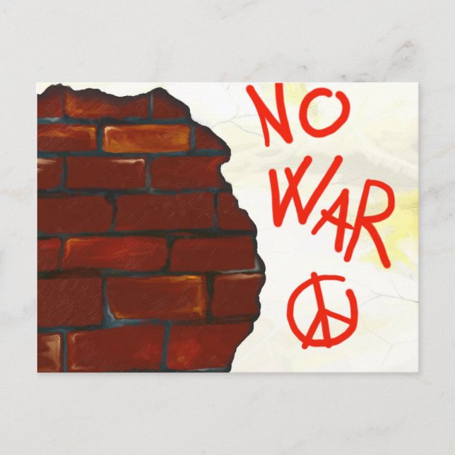 No war, mural painting. Digital illustration Postcard (Front)